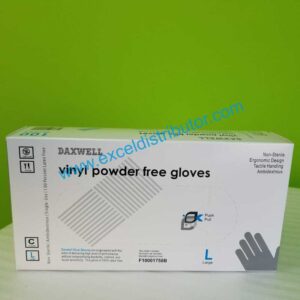 VINYL POWDER FREE GLOVES LARGE – 100/CT